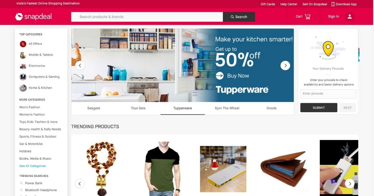 Snapdeal Top Online Shopping Sites in India