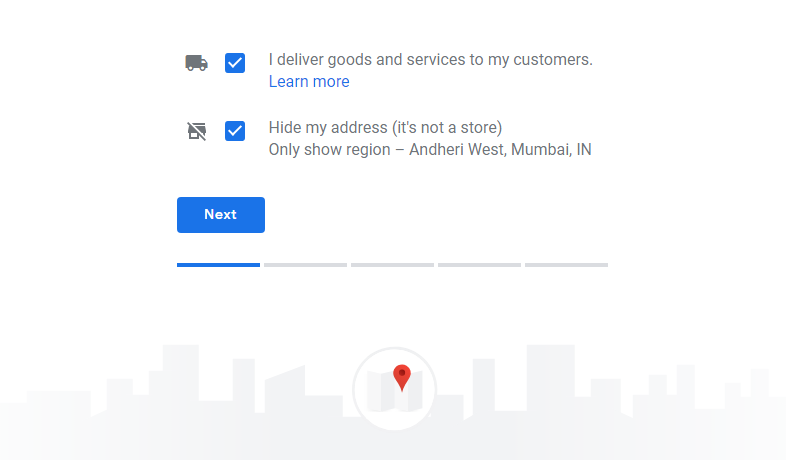 Location options for Service Area Businesses in GMB listing