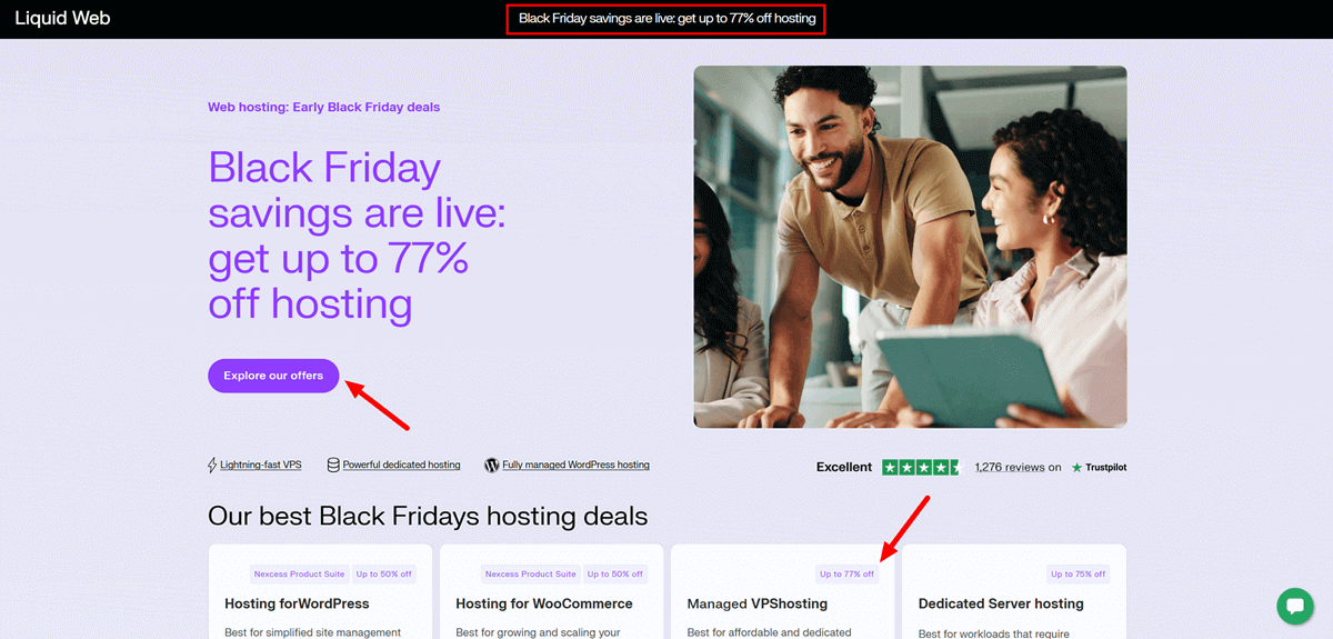 Liquid Web Black Friday Sales Page