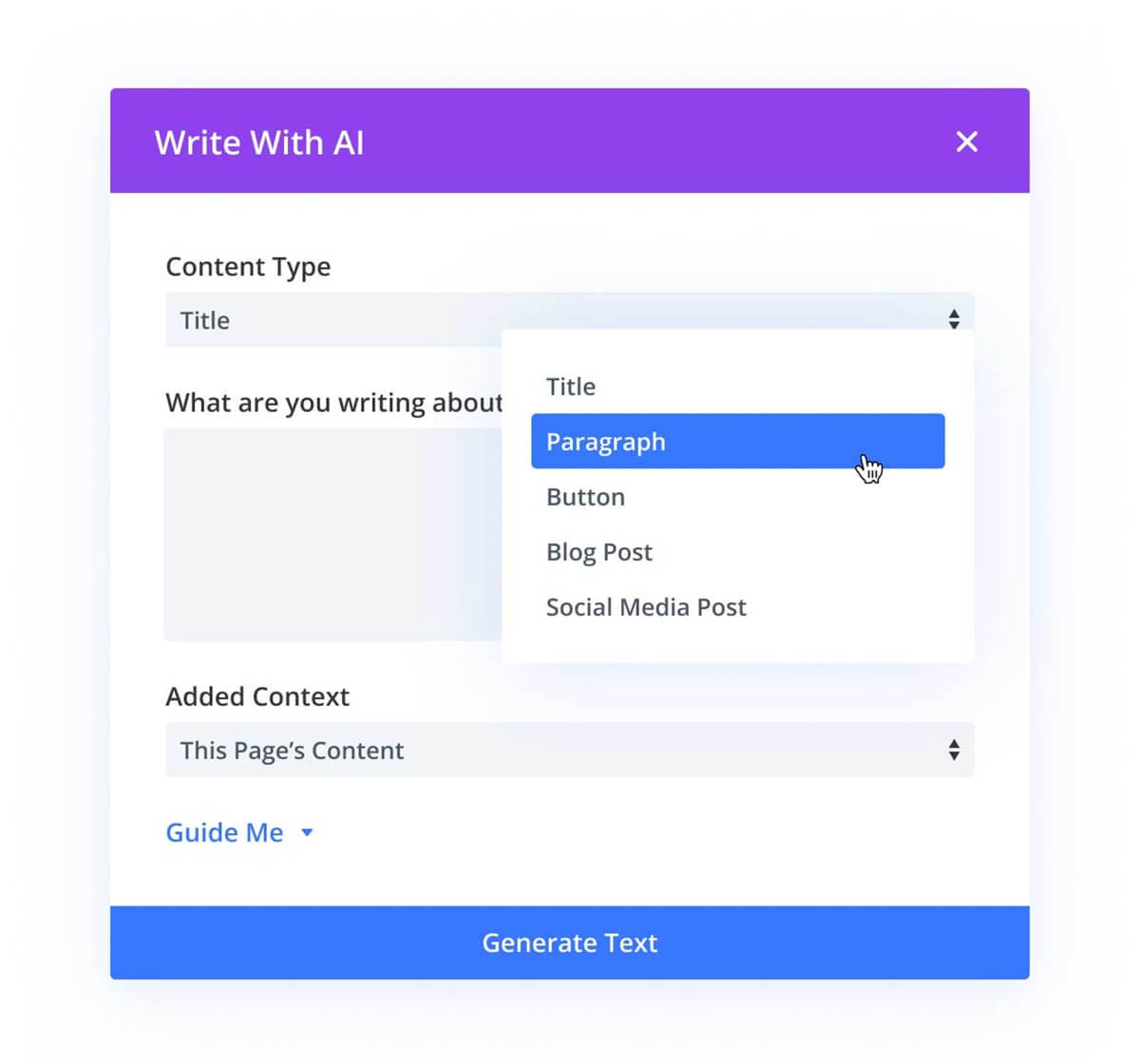 Divi AI: Write with AI