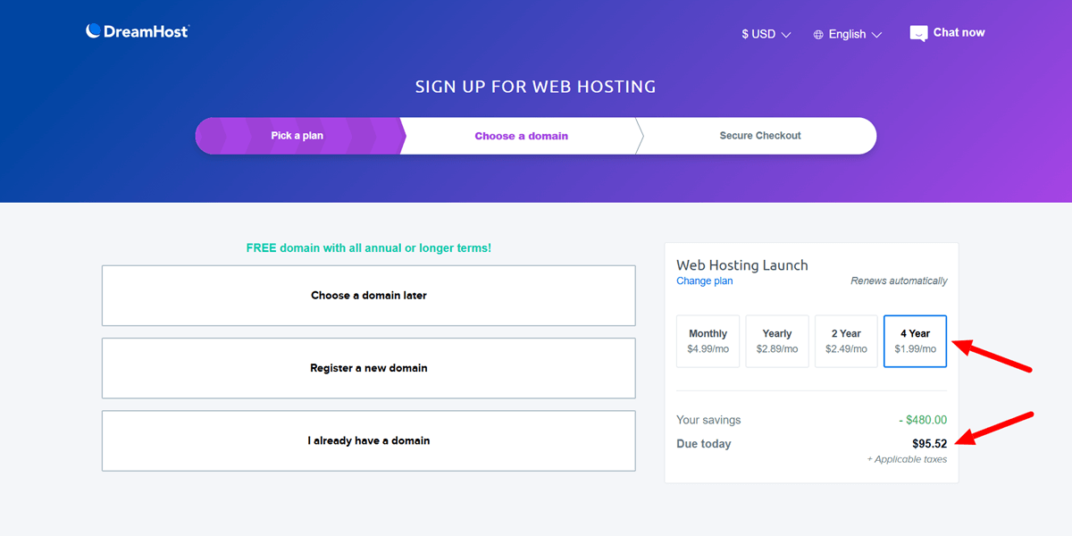 DreamHost Black Friday Sales 2025 Choose a Domain Name