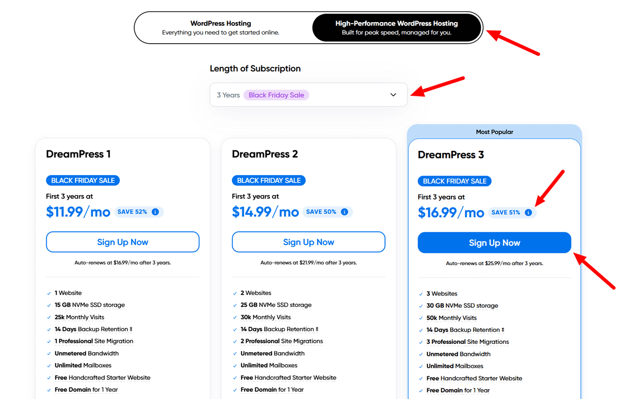 DreamHost Black Friday Sales 2025 DreamPress Business Managed WordPress Hosting Pricing Plans and 51% Off Discount