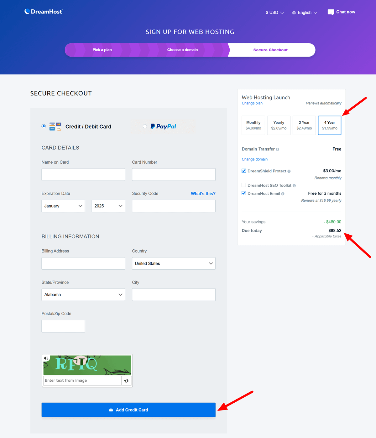 DreamHost Black Friday Sales 2025 Secure Checkout