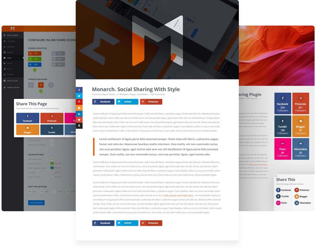 Elegant Themes Monarch Social Media Plugin