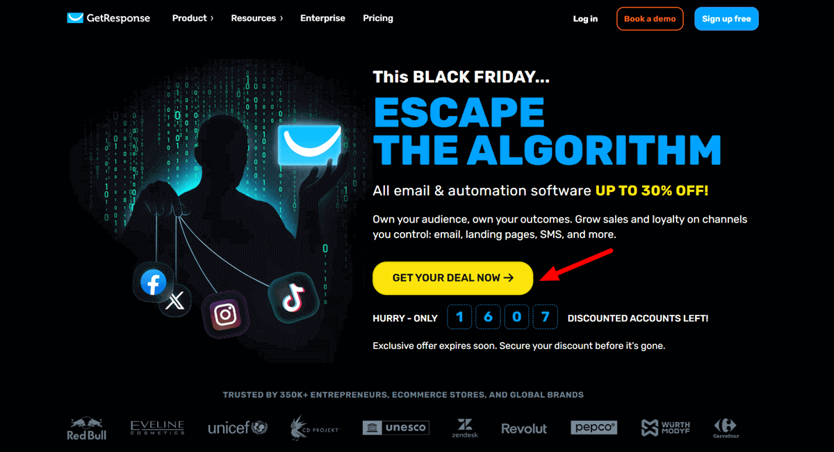 GetResponse Black Friday Automation Landing Pages and Email Marketing Platform