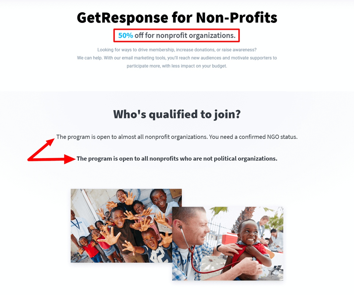 GetResponse Discount for NonProfits