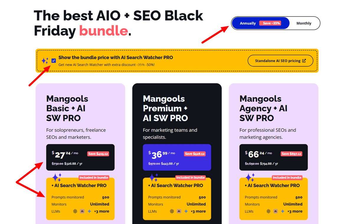 Mangools KWFinder Black Friday Deals Pricing Plans