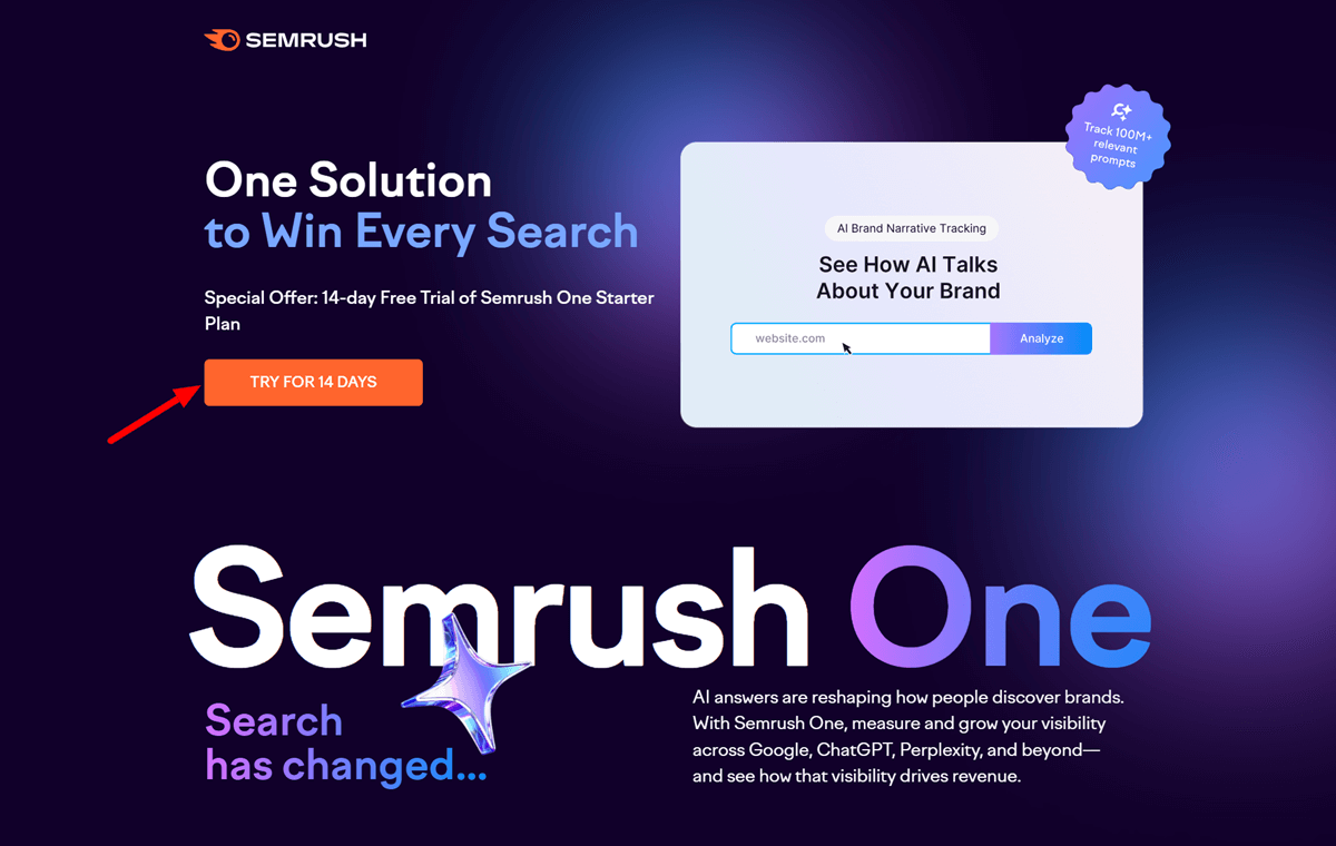 Semrush Black Friday 2025 Get 14-Day Free Trial