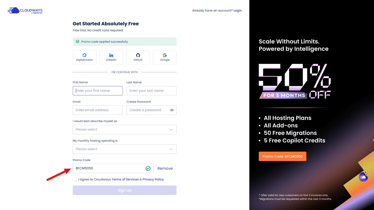 Cloudways Black Friday Deal Activation Step 1