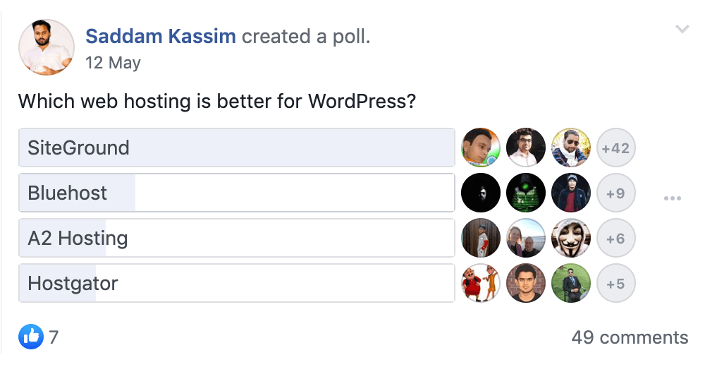 SiteGround Web Hosting Poll 1