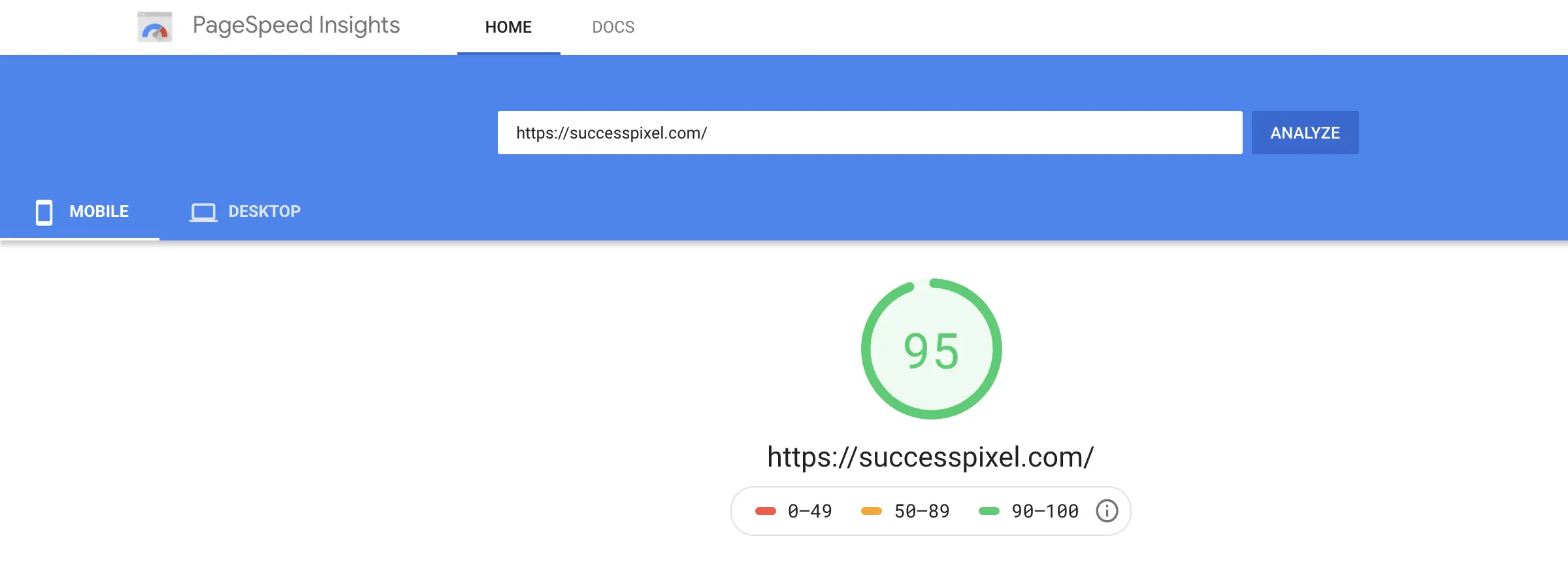 GPSI Mobile Performance Score After Installing SG Optimizer