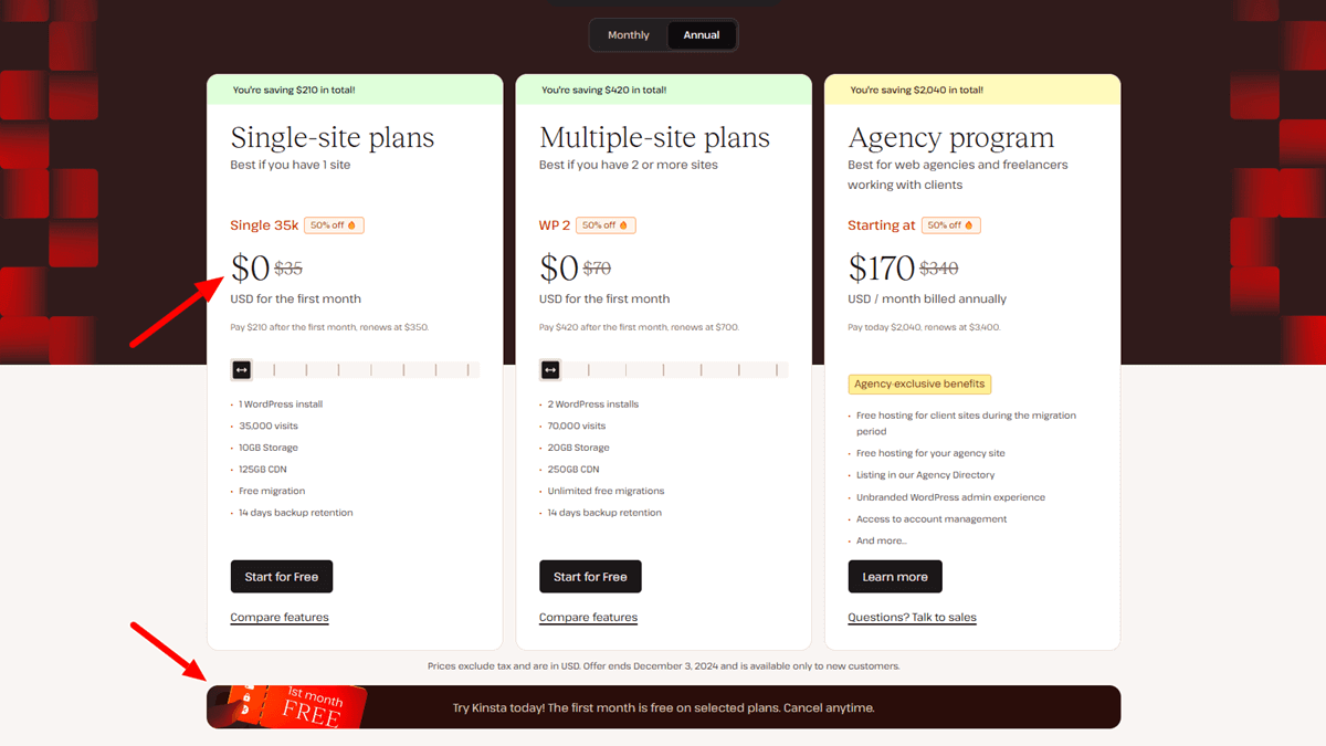 Kinsta Black Friday and Cyber Monday Deals 2024 First Month Free Plus 50 Off