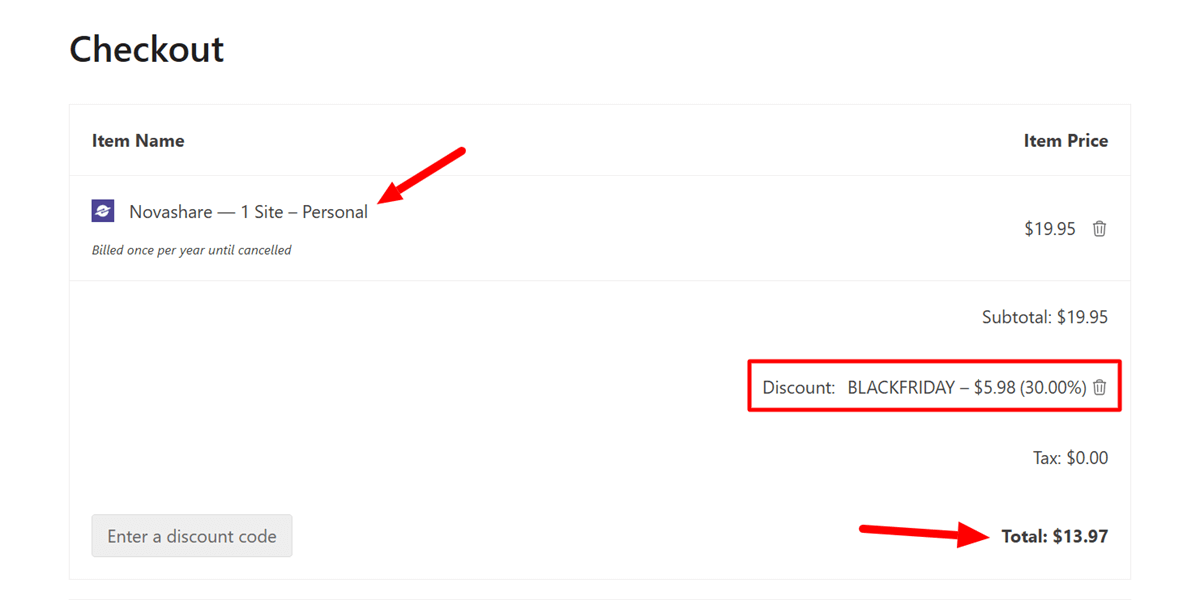 Novashare Black Friday Deal Checkout and 30% Discount Coupon Code