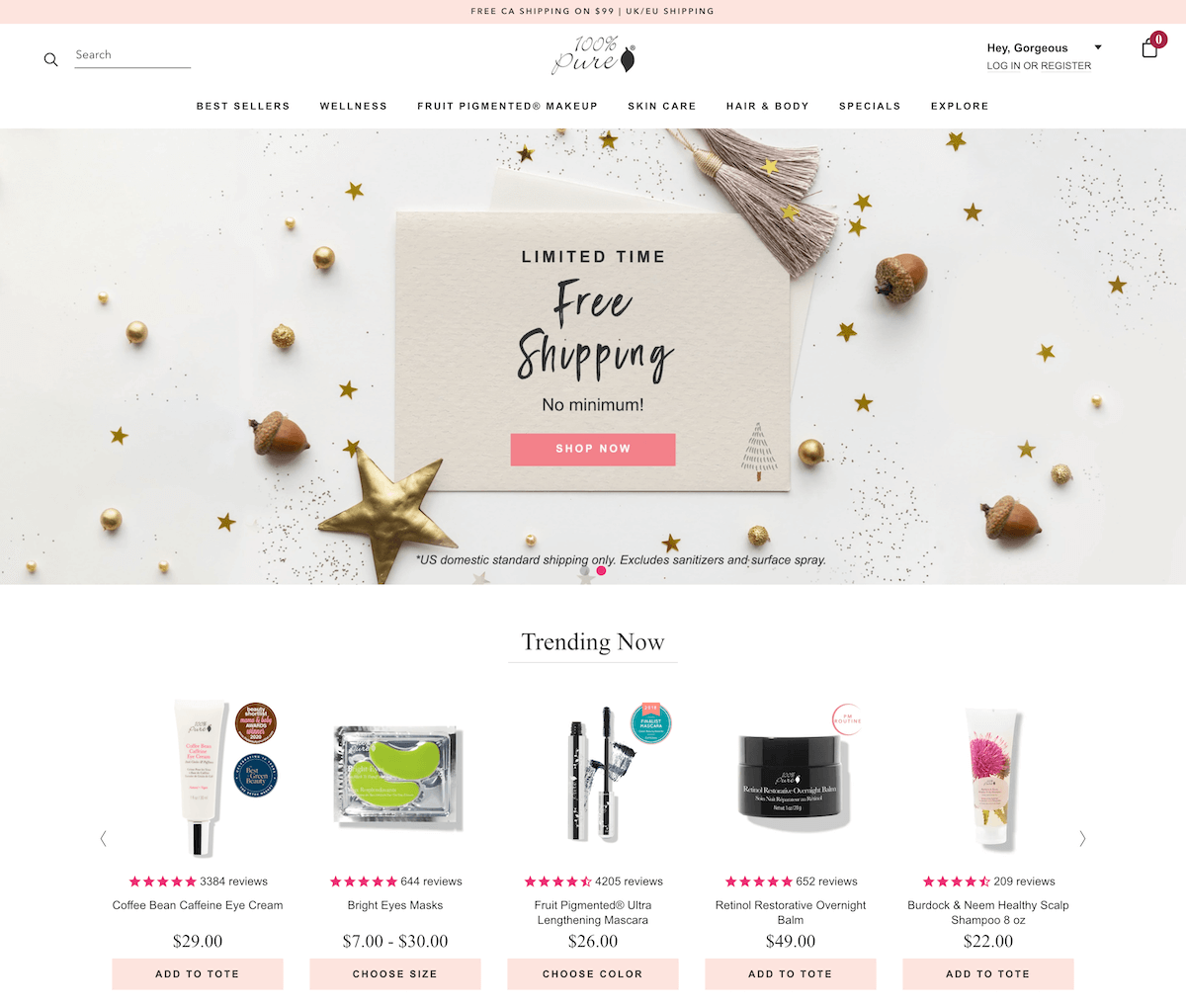 E-commerce Website Homepage Example-Click Here to Enlarge