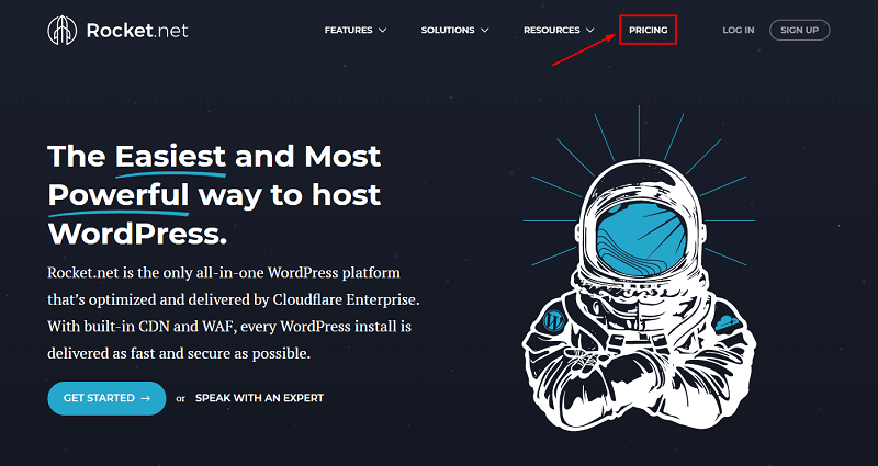 Rocket.net Coupon Code, Rocket Hosting Website Homepage