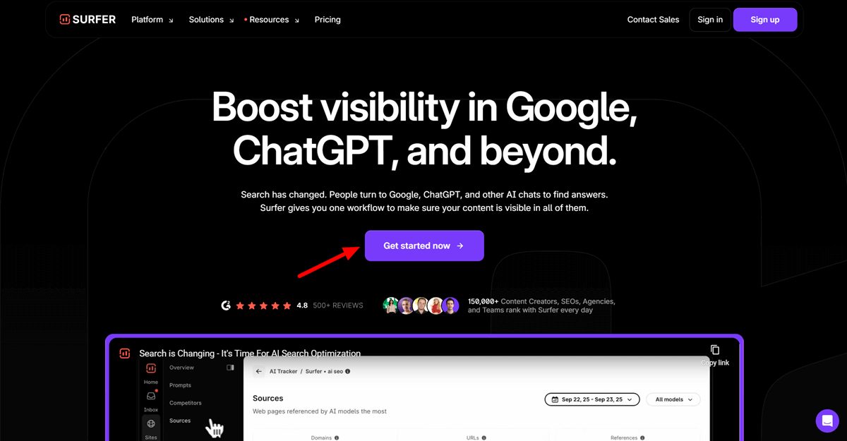 Surfer Black Friday Sales Page