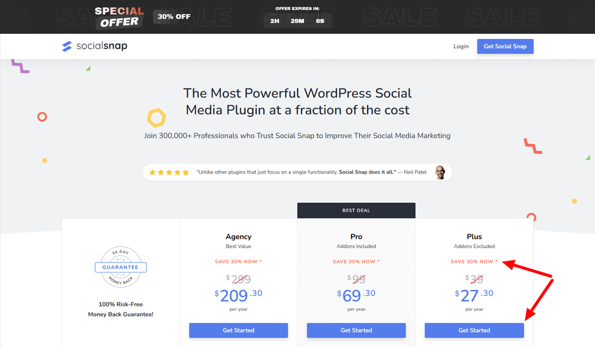 Social-Snap Black Friday Sales Page 2025 Pricing