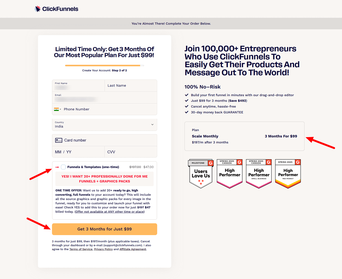 ClickFunnels Black Friday Deal 2025 Checkout Page