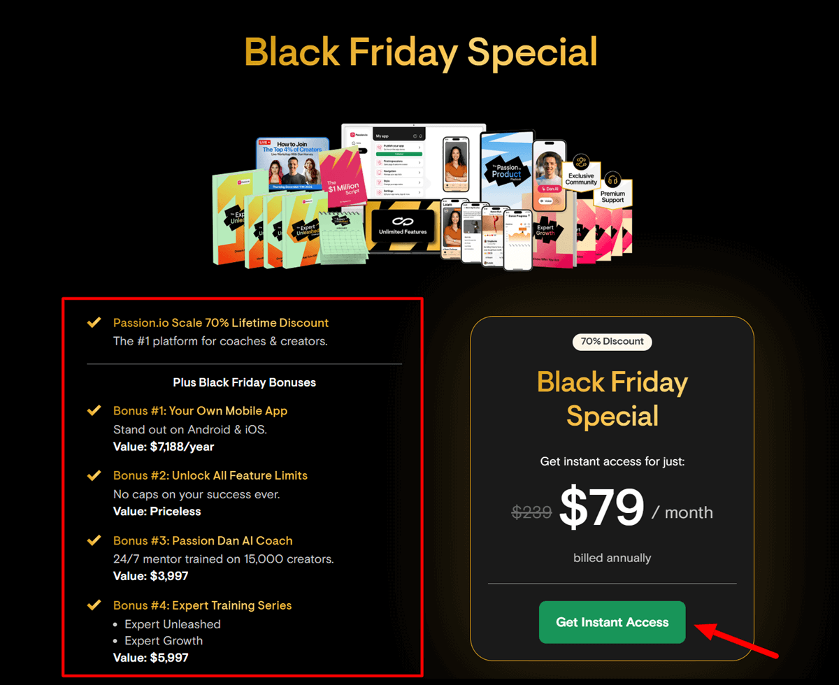 Passion Black Friday Sale 2025 Get 70% OFF Lifetime Pricing + Bonuses Worth Over $21676