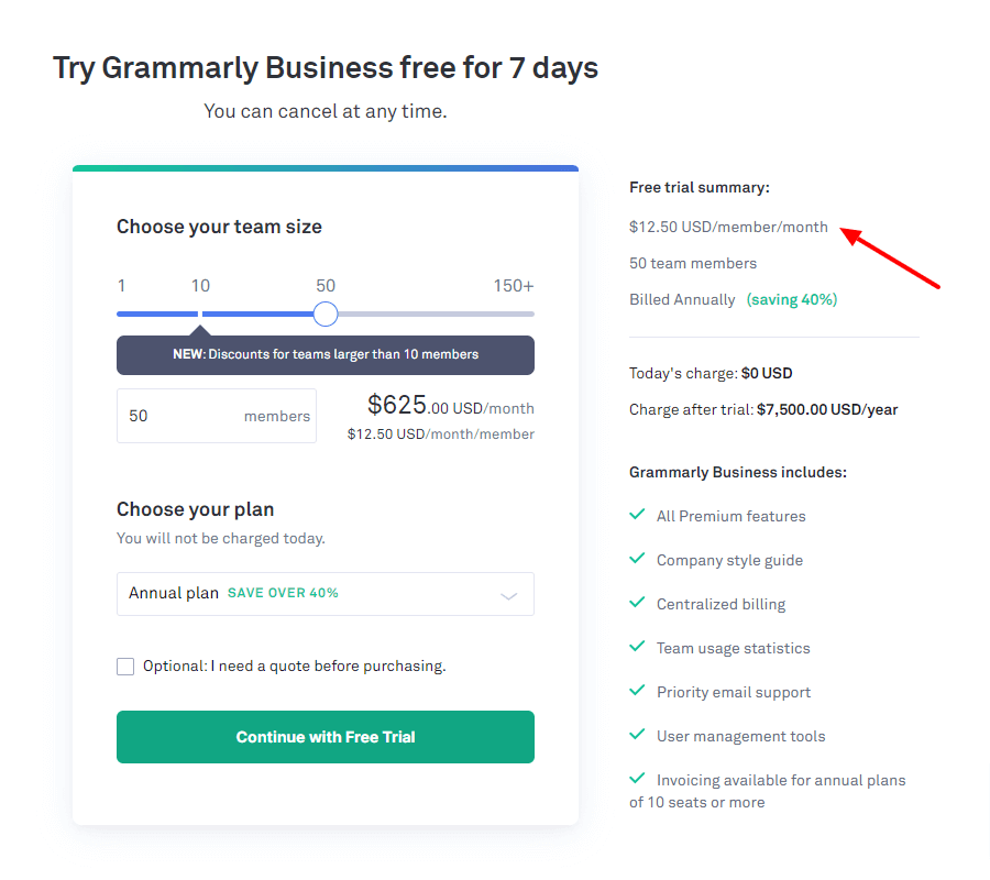 Grammarly Business Pricing and Discounts Up to 50% OFF