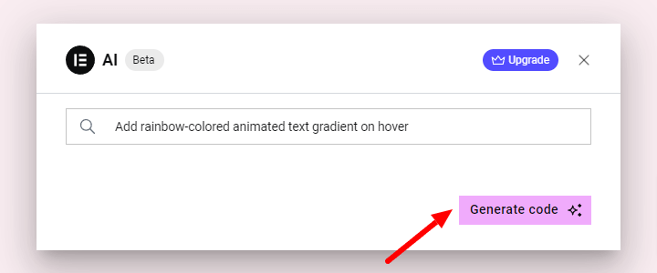 Elementor AI Custom CSS Prompt for Rainblow-Colored Animated Gradient Effect to Heading Widget