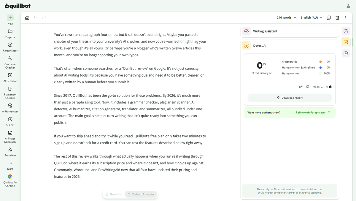 QuillBot AI Detector Review