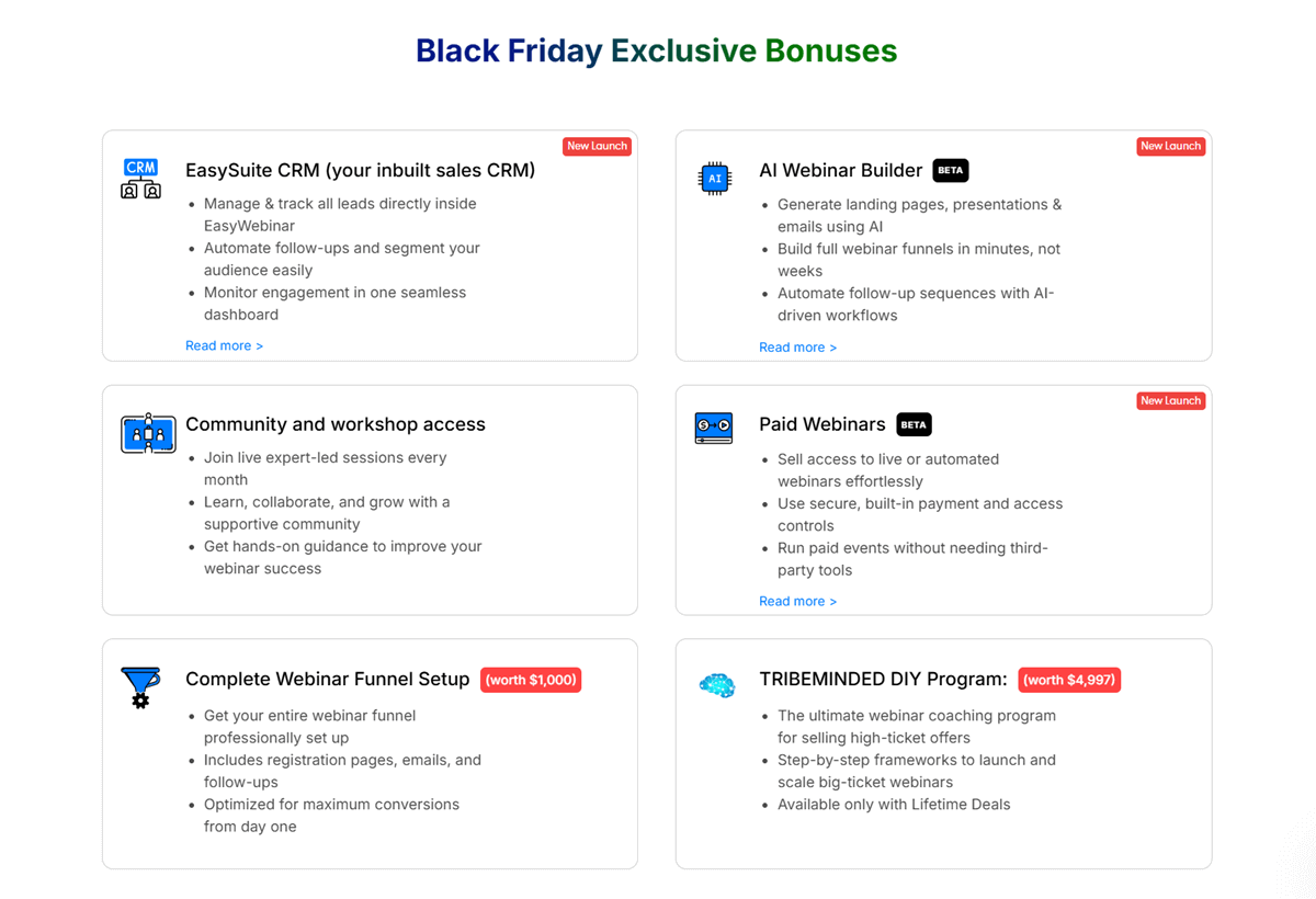EasyWebinar Black Friday Sale Deals Exclusive Bonuses