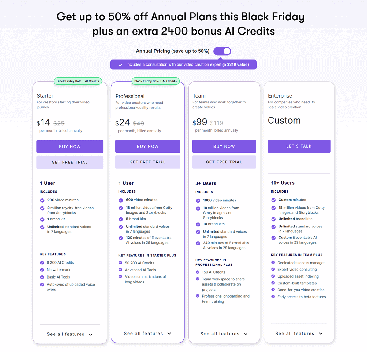 Pictory Black Friday 2025 Pricing