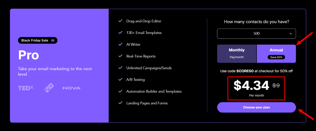 Moosend Black Friday Discount Code Save up to 70 on Annual Plans