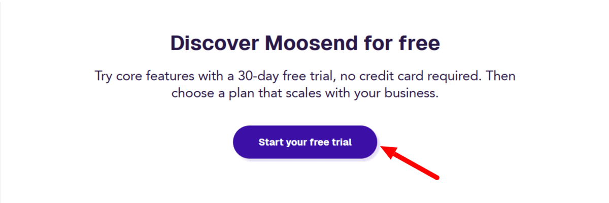 Moosend Pricing Start Free Trial