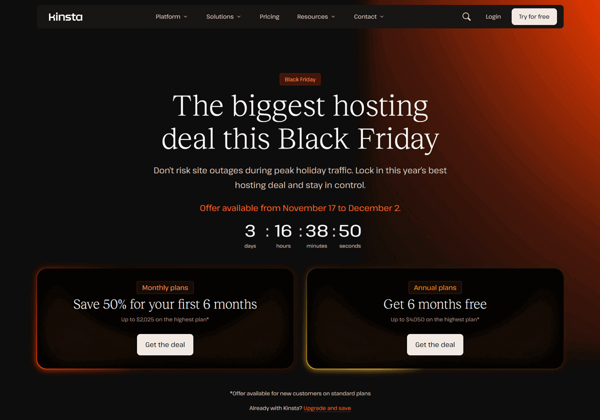 Best Black Friday Web Hosting Deals for Kinsta Managed WordPress Hosting