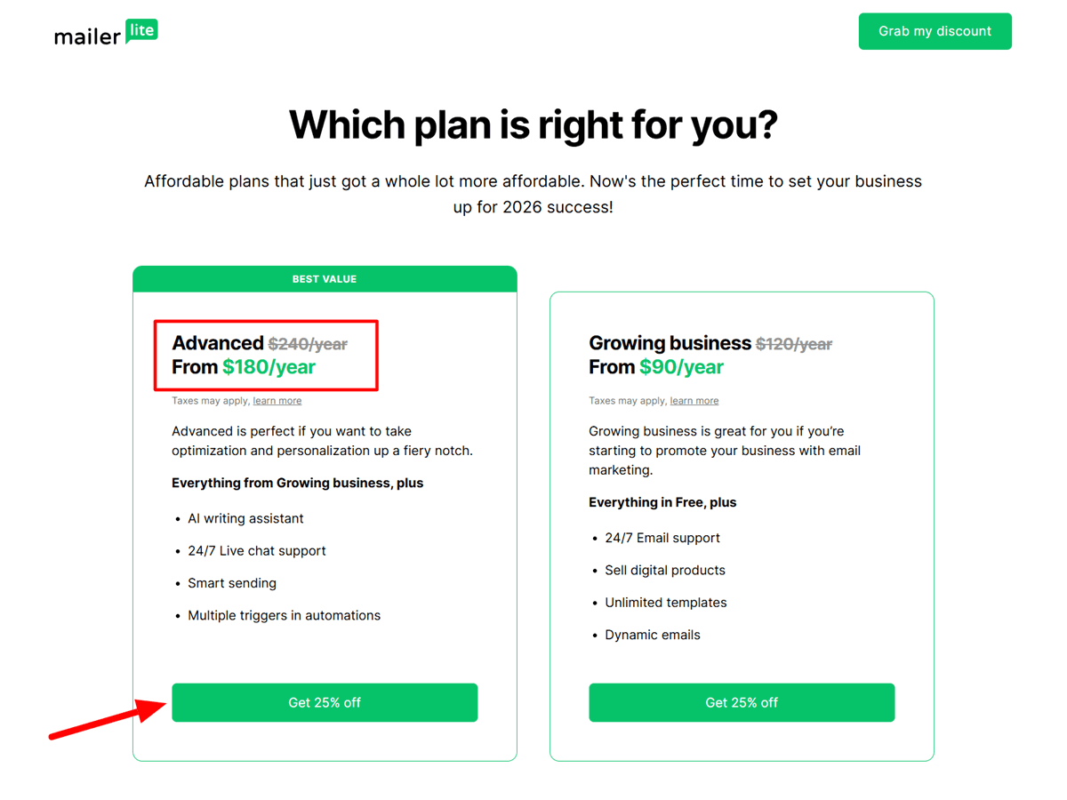 Best Cyber Monday Software Deals SaaS Sale Discounts Grab 25% off MailerLite Yearly Plans