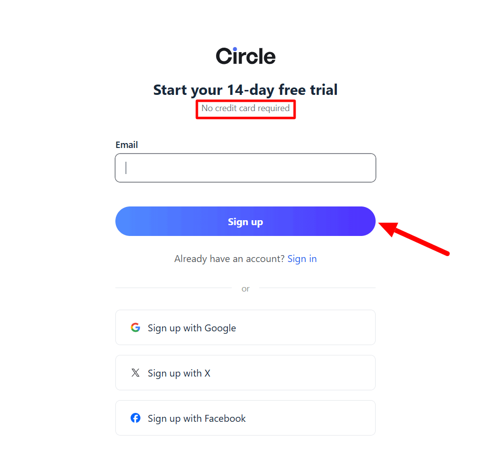 Circle.so Black Friday Sale Account Sign Up Free Trial
