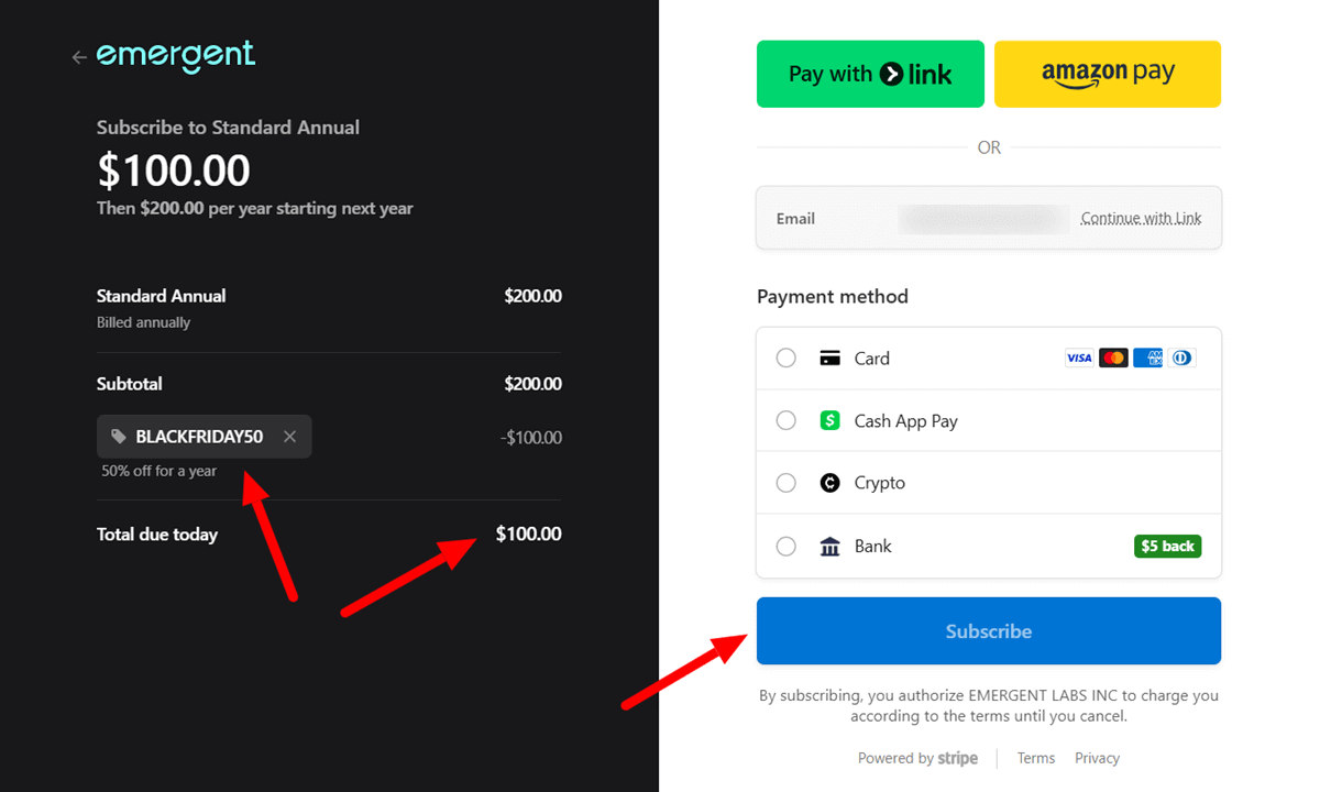Emergent Black Friday Deal Get 50% Off All Plans