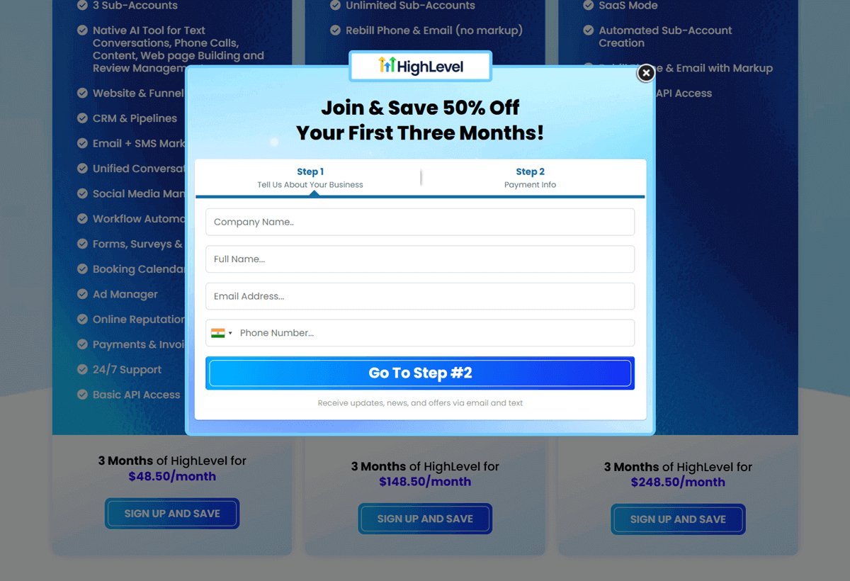 GoHighLevel Black Friday Deal 2025 Get 50% OFF Sign up Form