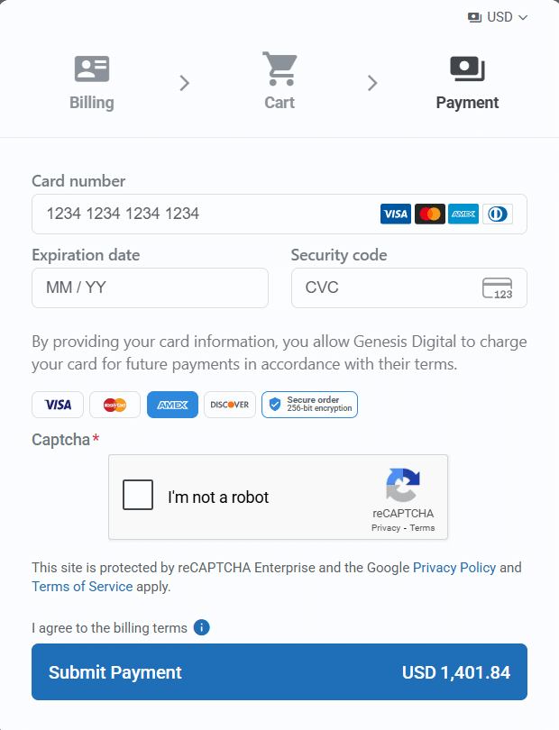 Kartra Checkout Step-2 Submit Payment