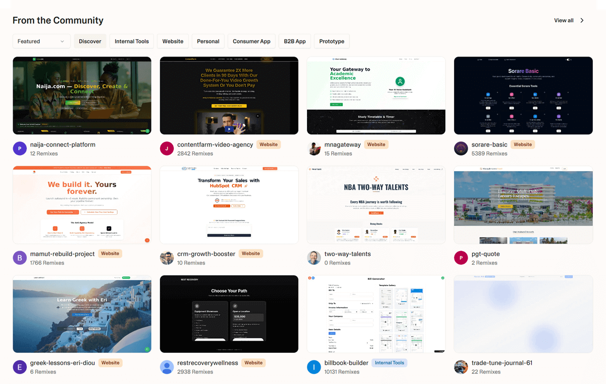 Lovable AI Apps Created by Community Users