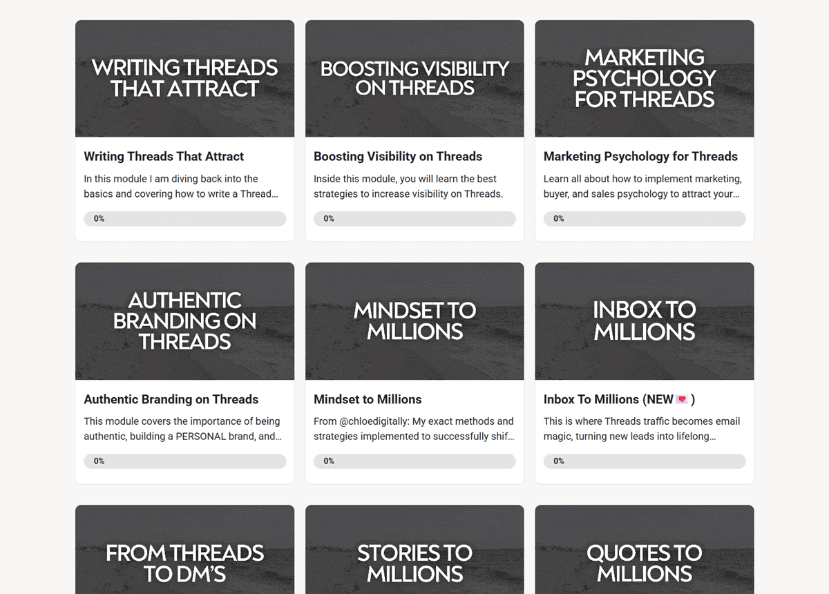 Threads to Millions Classroom Modules