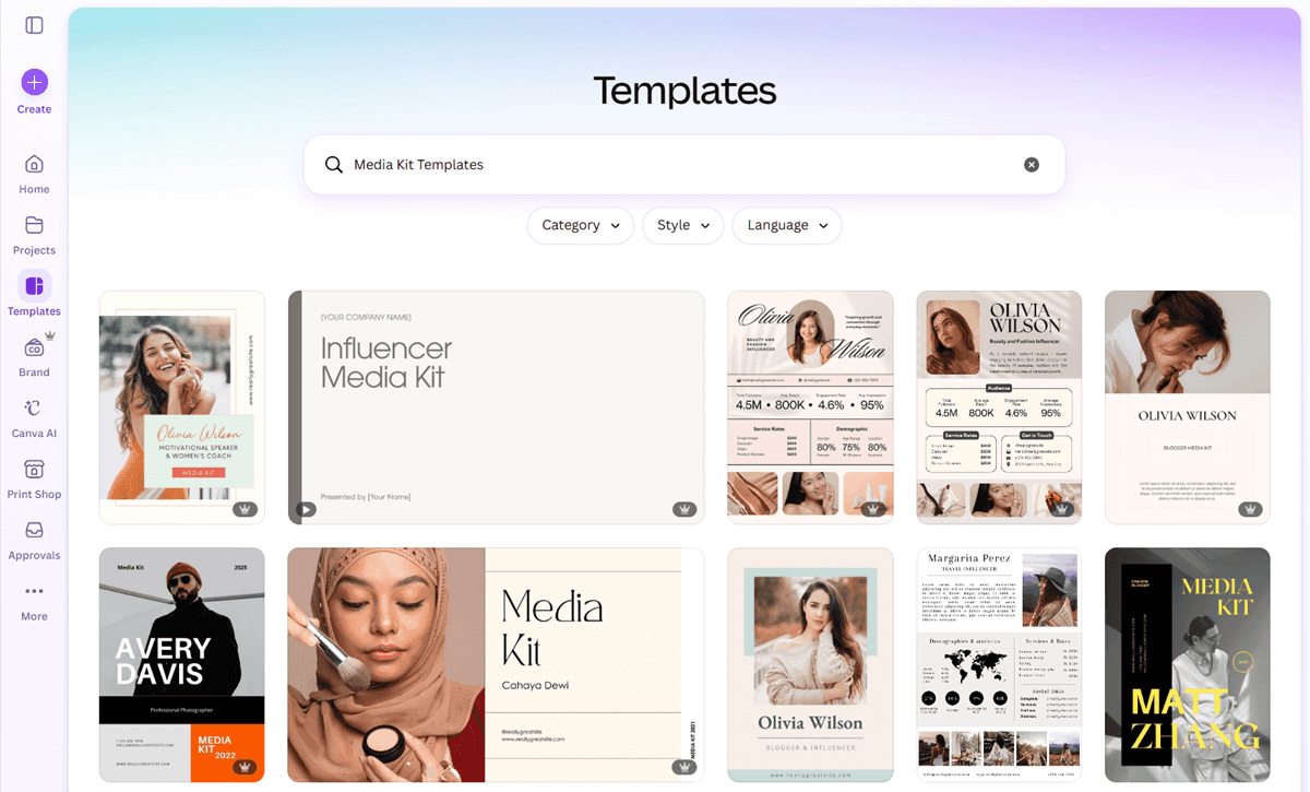 Canva Media Kit Templates
