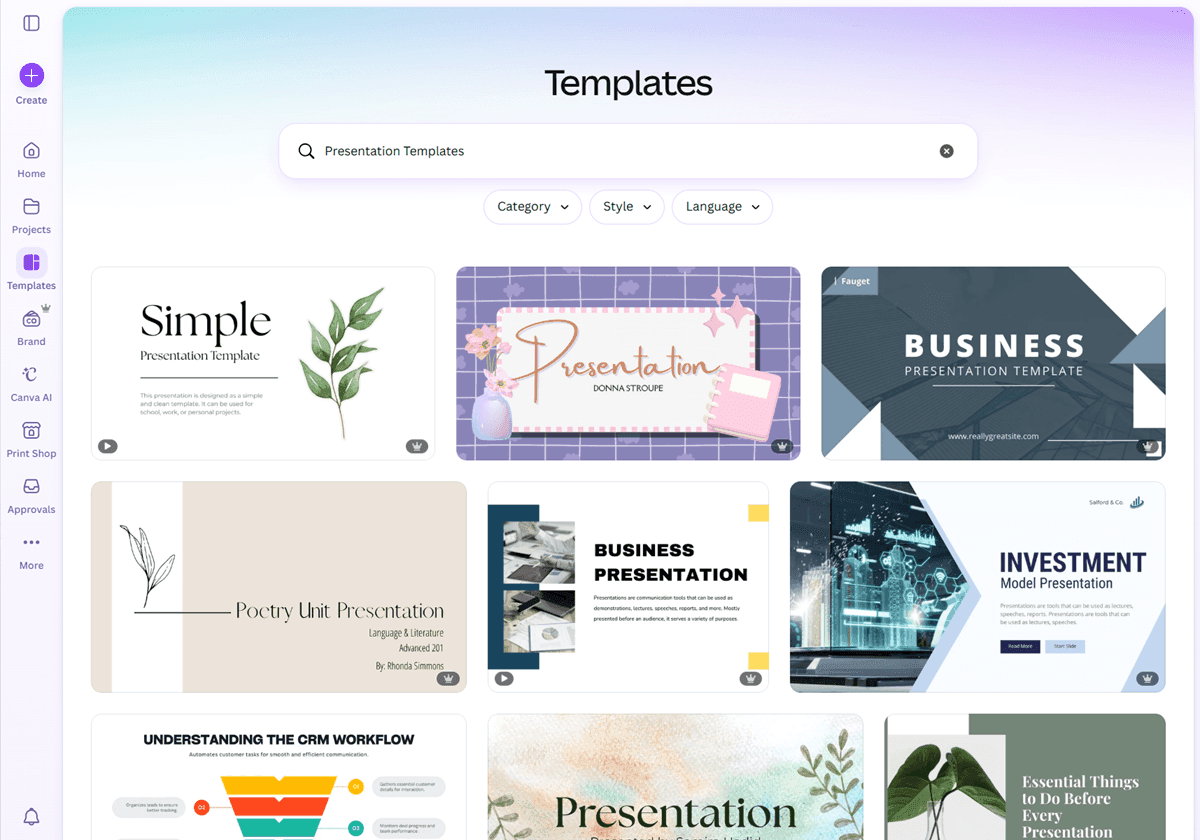Canva Presentation Templates