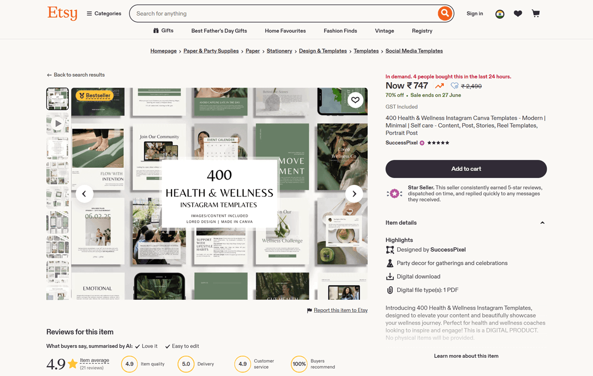 Canva Templates Bundle Etsy Listing