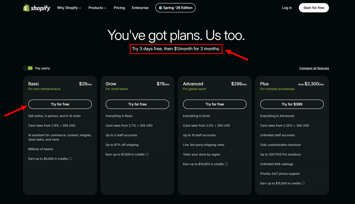 Shopify Pricing Plans and Payment Processing Fees