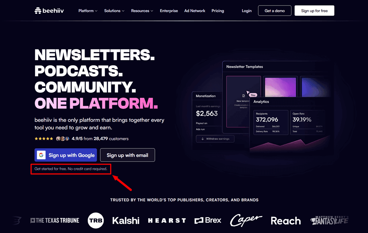 beehiiv top email newsletter platform built for growth