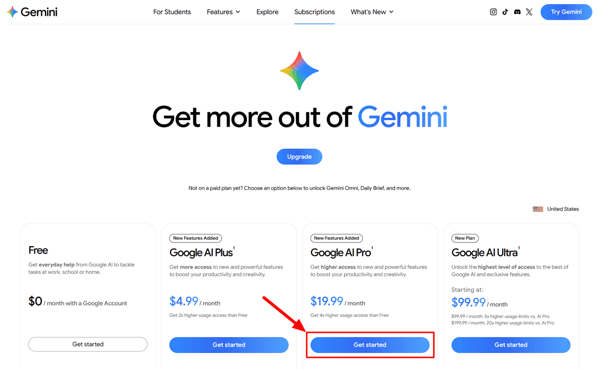 Google Gemini AI Subscription Plans Get Free Plus Pro and Ultra Pricing Information