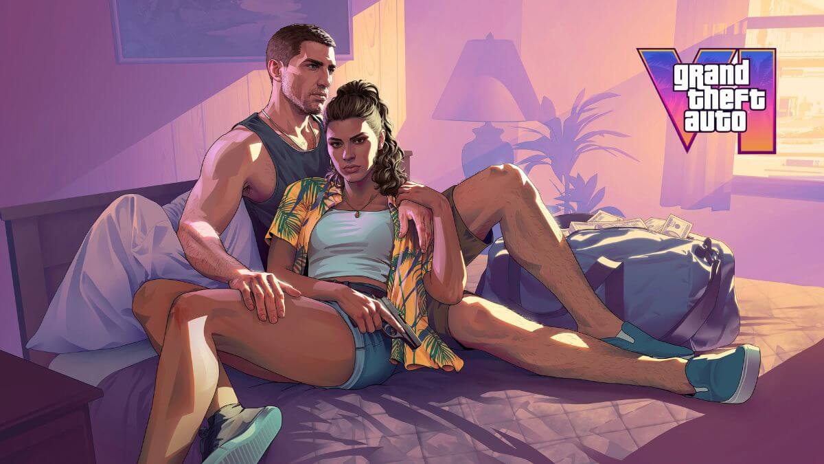 Grand Theft Auto VI GTA 6 Jason and Lucia Motel Official Cover Art by Rockstar Games