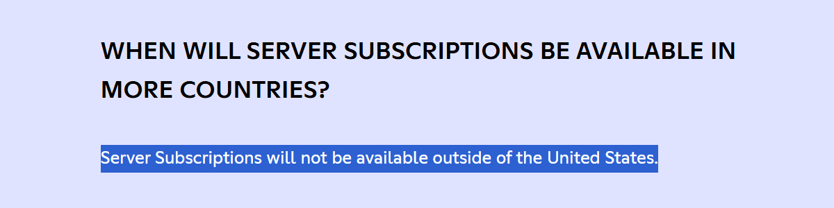 Discord's native subscriptions are available in the United States only