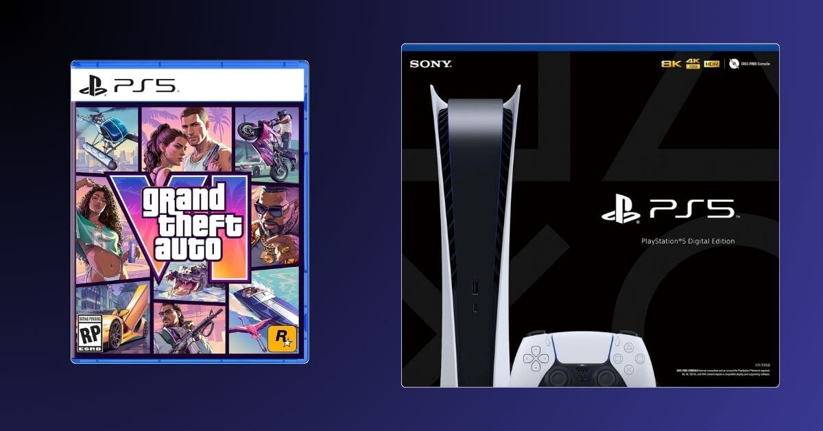 Sony PlayStation 5 PS5 Disc Version Gaming Console and GTA 6 Game Copy Purchases